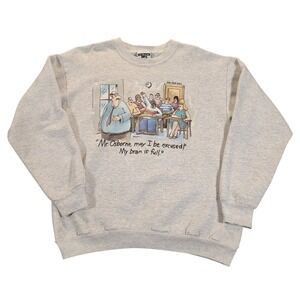 Vintage 1986 Lee The Far Side Sweatshirt Large Ivory Cream Graphic Comic USA